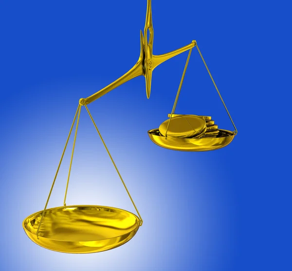 균형에 황금 동전 — 스톡 사진