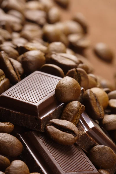 Kaffee und Schokolade Hintergrund — Stockfoto