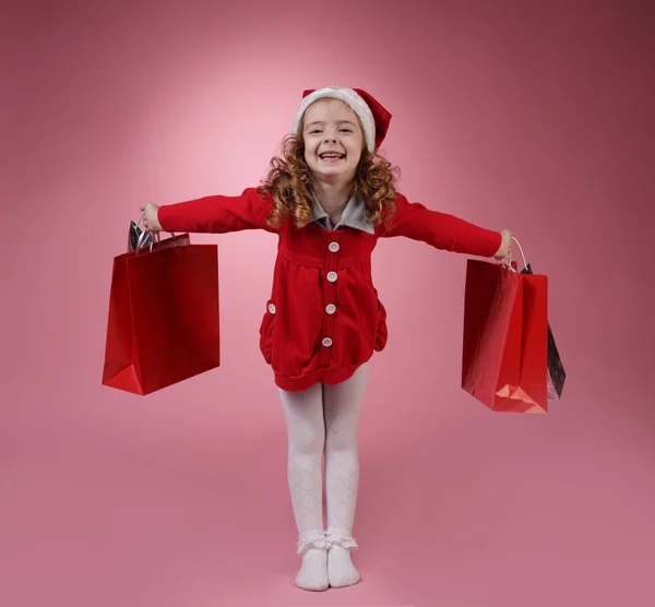 Chica feliz con bolsa de compras — Foto de Stock