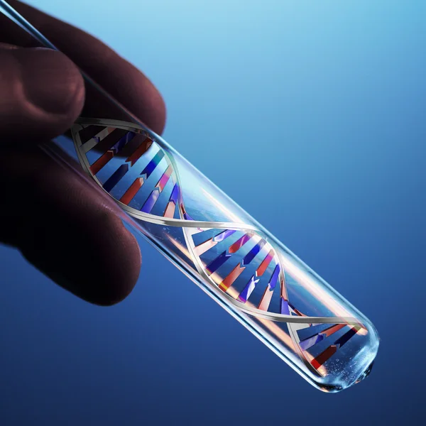 Molécula de ADN en el tubo de ensayo — Foto de Stock