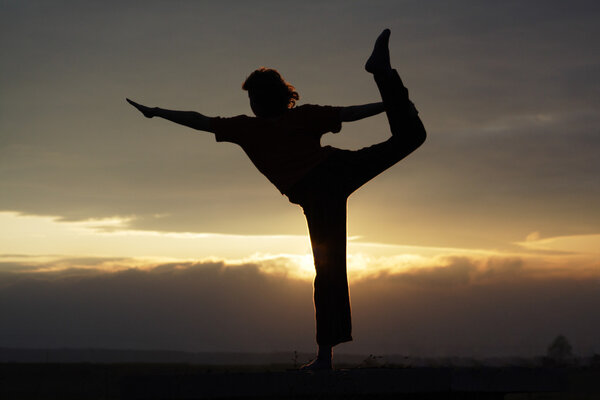 Yoga during sunset