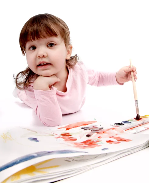 Mädchen malen — Stockfoto