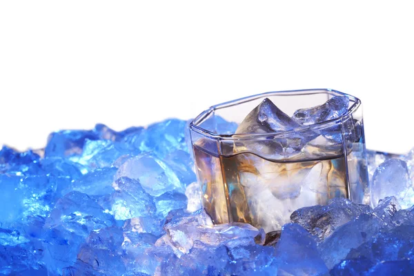 Brandy glass in ice — Stock Photo, Image