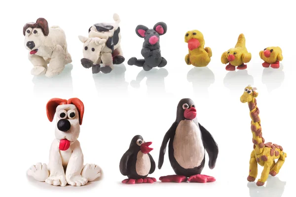 Plasticine animal set made children — Stock Photo, Image