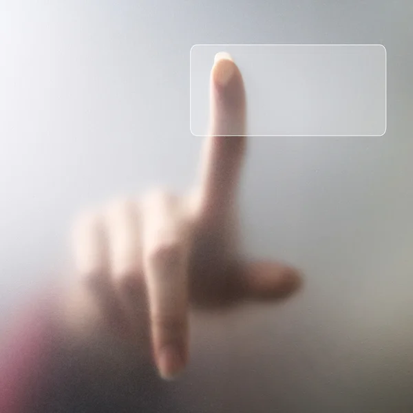 Finger auf Knopf — Stockfoto
