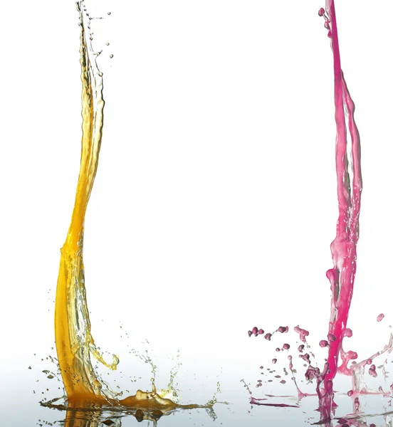 Orange and rose juice stream — Stock Photo, Image
