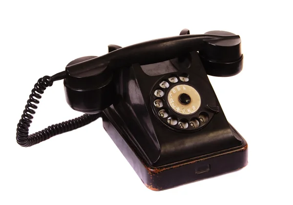 Старий чорний телефон — стокове фото