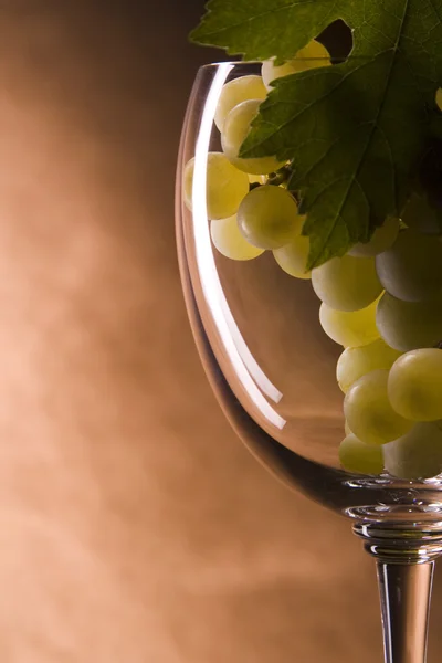 Grape in the wineglass — Stock Photo, Image