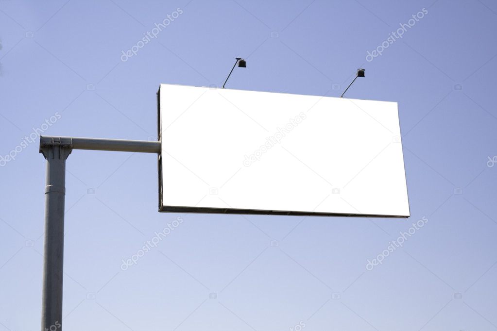 Billboard against blue sky
