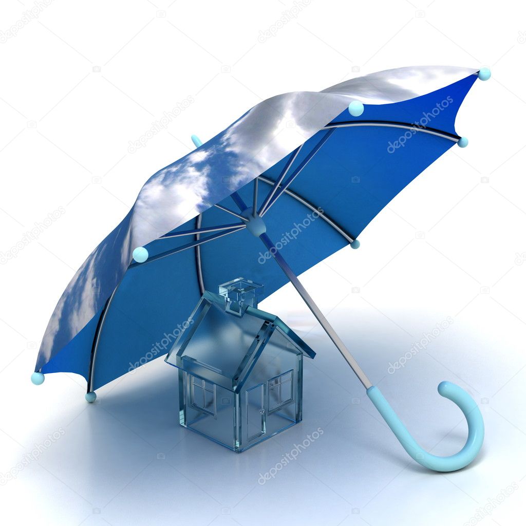 Cristall house and umbrella