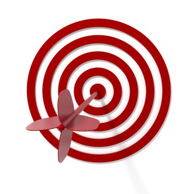 Arrow in the center of the target clipart