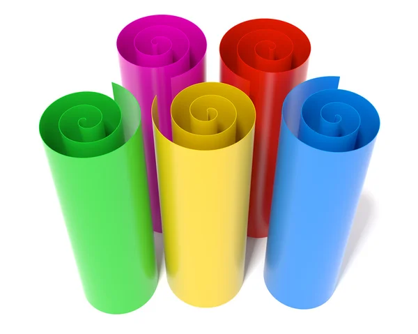 Five colored rolls — Stock Photo, Image