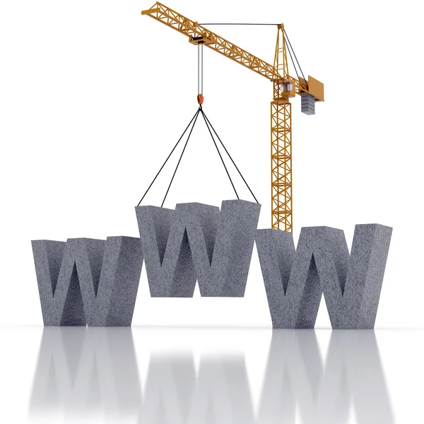 stock image Crane and construction internet