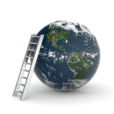 Earth and ladder clipart