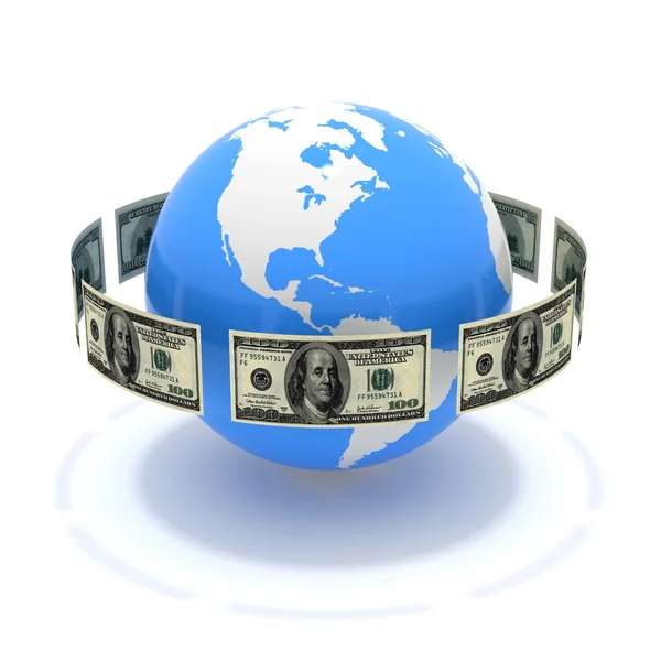 Dólares alrededor del mundo — Foto de Stock