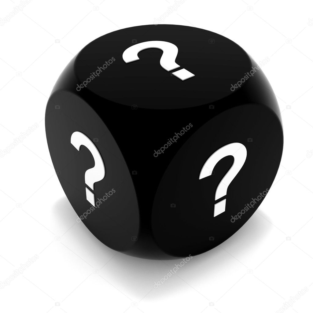 Dice with question mark