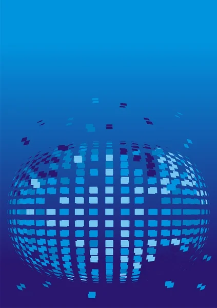 Sphère mosaïque sur fond bleu — Image vectorielle