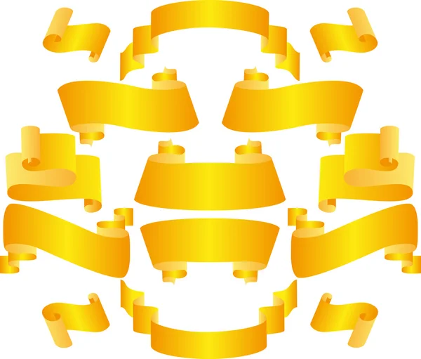 Banner und gelbe Bänder auf weißem Hintergrund — Stockvektor