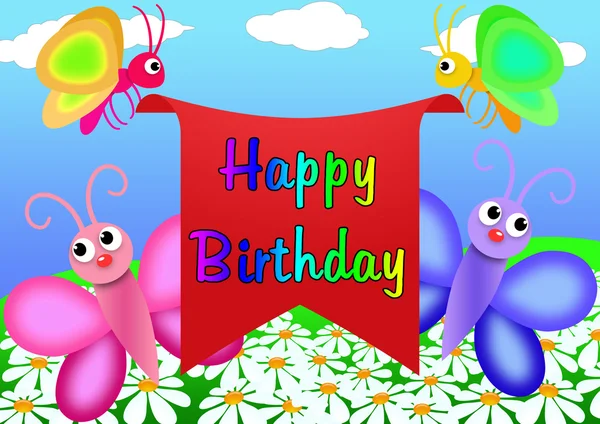 Happy birthday greeting card — Stock Photo, Image