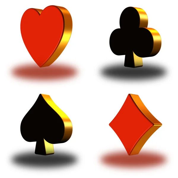 Simbolo di poker 3d — Foto Stock