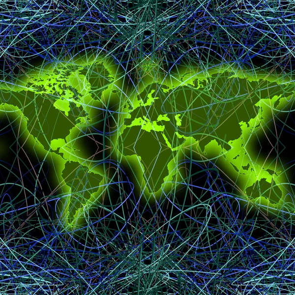 Mapa świata globalnej sieci — Zdjęcie stockowe