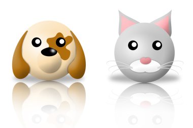 Dog and cat animals icons clipart