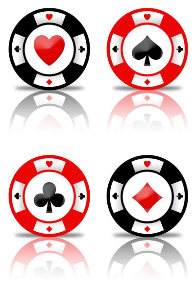 Poker žetony sada — Stock fotografie