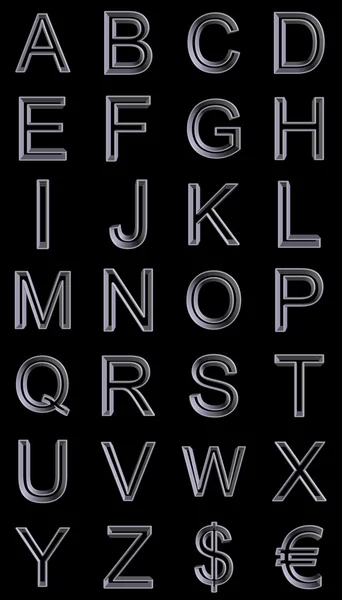 Metal style alphabet 3d — Stock Photo, Image