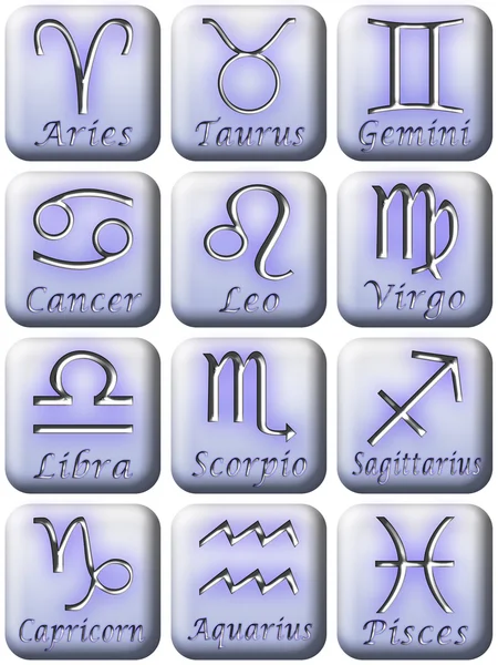 Przycisk zestaw znak zodiaku — Zdjęcie stockowe
