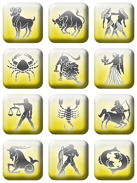 Set di pulsanti zodiacali — Foto Stock