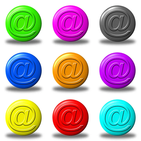 stock image Mail button set round