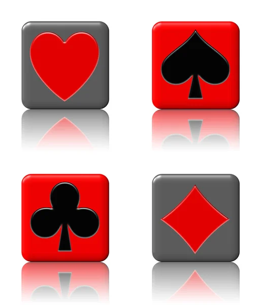Poker sada tlačítka — Stock fotografie