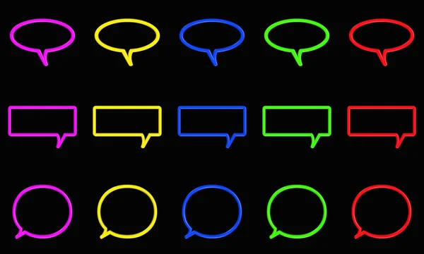 Icon chat neon style — Stock Photo, Image