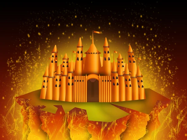 Slott av eld — Stockfoto