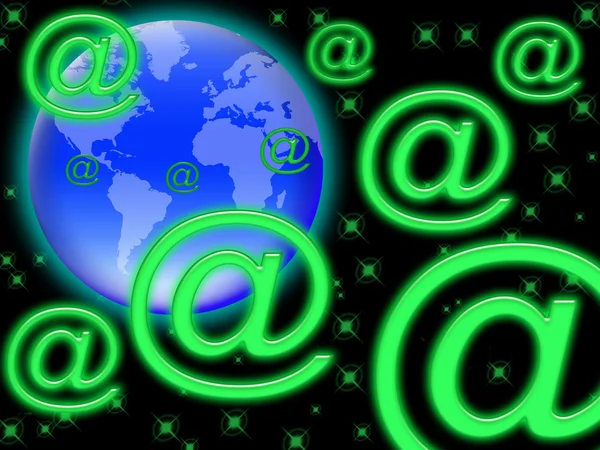 E-mailberichten in de wereld — Stockfoto