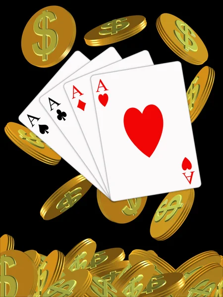 Покер и фишки — стоковое фото