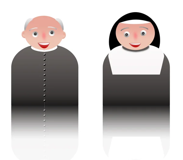 stock image icons parish priest and sister