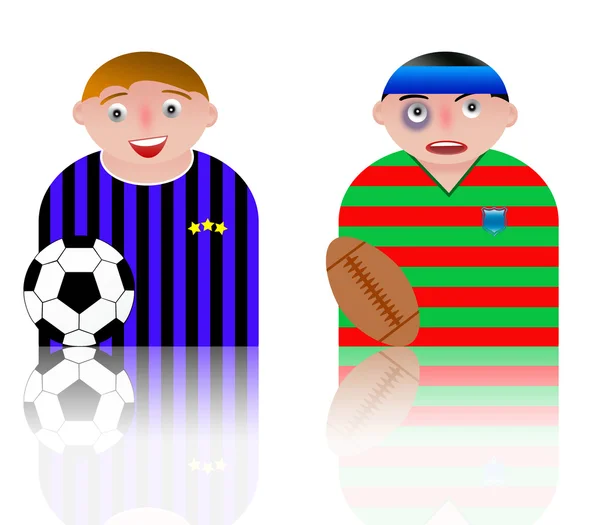 Pictogram sport voetbal en het rugby — Stockfoto