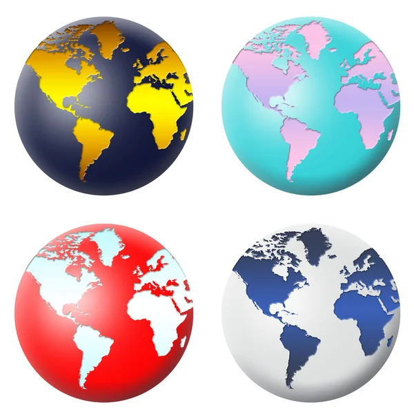 Globe icon set — Stock Photo, Image