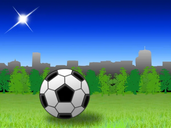 Fußball im Park — Stockfoto