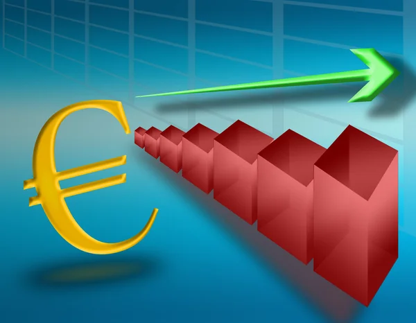 Rise in the euro — Stock Photo, Image