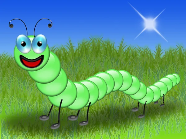 Caterpillar in the grass — Stock Photo, Image