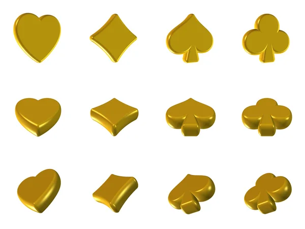 Poker icons golden — Stock Photo, Image