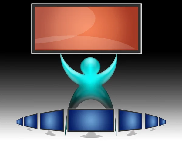 Telewizor lcd z płaskim ekranem — Zdjęcie stockowe