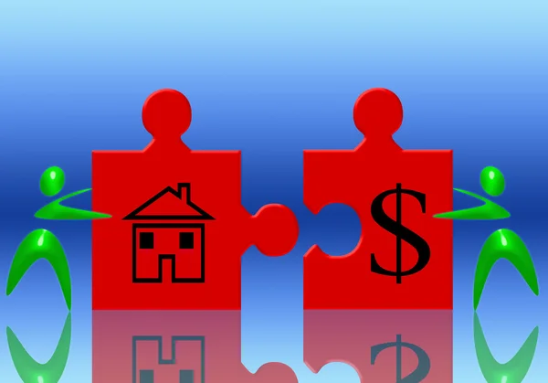 Dollar and house — Stock Photo, Image