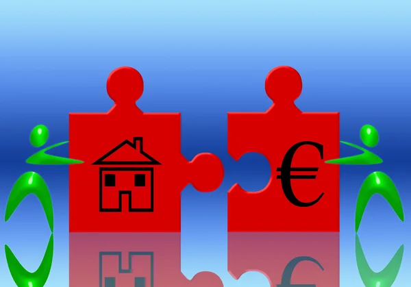 Euro en huis — Stockfoto