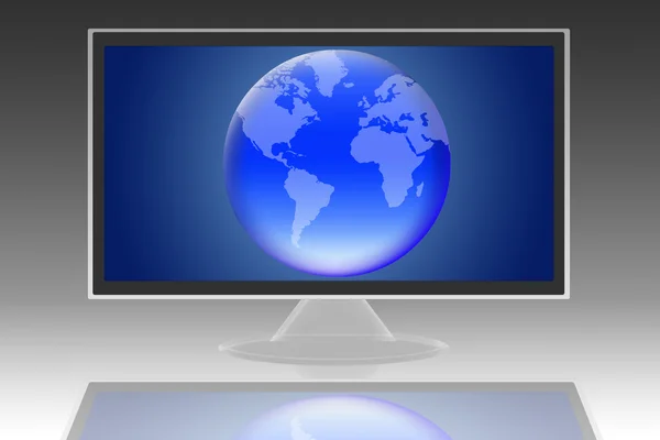 Flat LCD tv Liquid-Crystal Display — Stock Photo, Image
