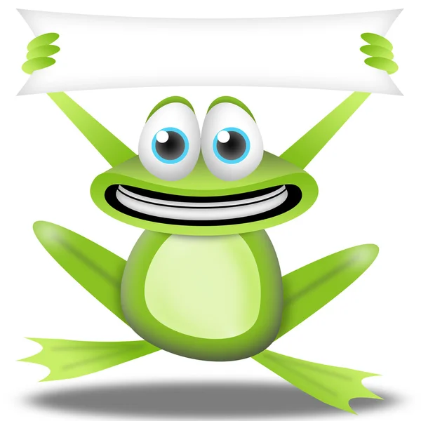 Frog with banner — Stock Photo, Image