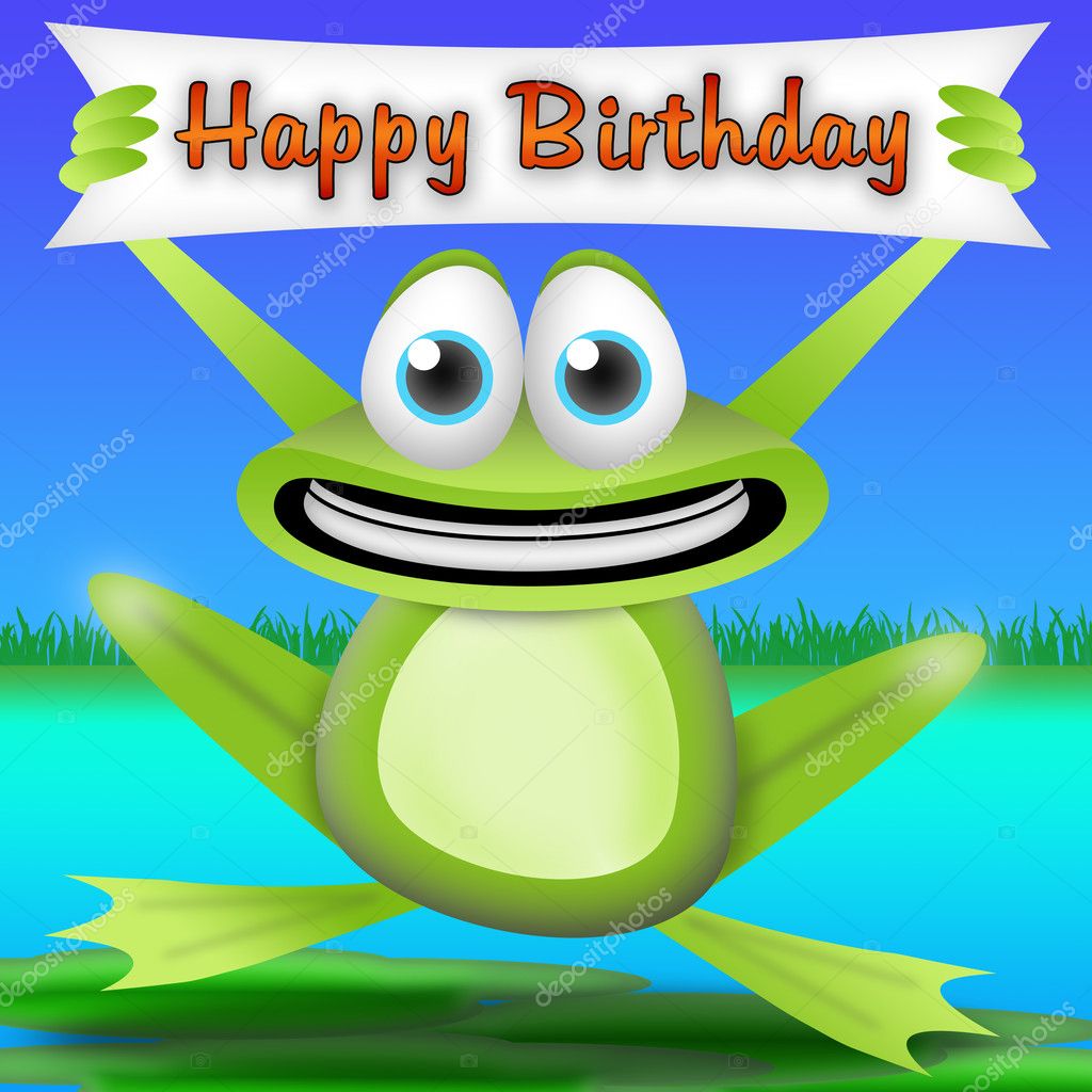 Frosch-alles Gute zum Geburtstag — Stockfoto © walex101 #5528041