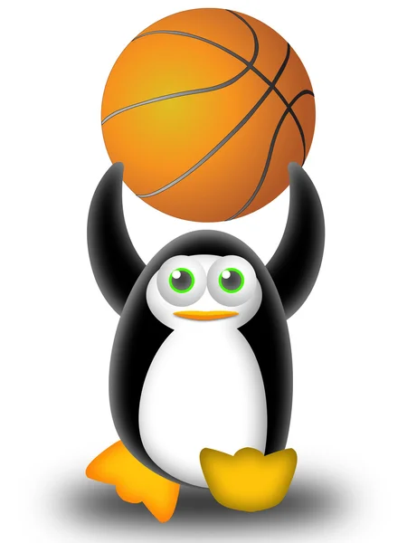 Giocare a basket con il pinguino — Foto Stock